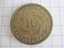 Germany 10 Reichspfennig 1925 G - 10 Rentenpfennig & 10 Reichspfennig