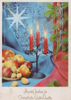 Bonne Année Noël BOUGIE Vintage Carte Postale CPSM #PAW113.FR - New Year