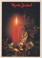 Bonne Année Noël BOUGIE Vintage Carte Postale CPSM #PAV506.FR - New Year