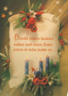 Bonne Année Noël BOUGIE Vintage Carte Postale CPSM #PAV322.FR - Nieuwjaar