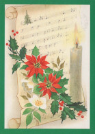 Bonne Année Noël BOUGIE Vintage Carte Postale CPSM #PAV135.FR - New Year