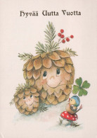 Bonne Année Noël Vintage Carte Postale CPSM #PAT873.FR - Nieuwjaar