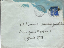 FRANCE Ca.1939: LSC De Jublains (Mayenne) à Paris, Obl. CAD "perlé" - Briefe U. Dokumente