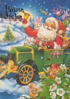 PÈRE NOËL CAR AUTO NOËL Fêtes Voeux Vintage Carte Postale CPSM #PAK008.FR - Santa Claus