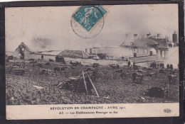 51. AY EN CHAMPAGNE . Les Etablissements Bissenger En Feu . Révolution En Champagne . Avril 1911 . Carte Postée Le 29.04 - Ay En Champagne