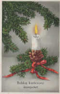 Happy New Year Christmas CANDLE Vintage Postcard CPSMPF #PKG153.GB - New Year