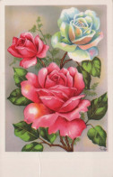 FLOWERS Vintage Postcard CPA #PKE549.GB - Flowers