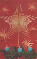 Happy New Year Christmas CANDLE Vintage Postcard CPSMPF #PKD656.GB - New Year