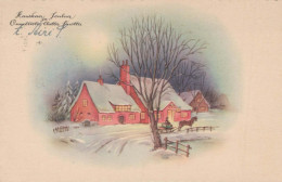 Happy New Year Christmas CANDLE Vintage Postcard CPSMPF #PKD040.GB - New Year