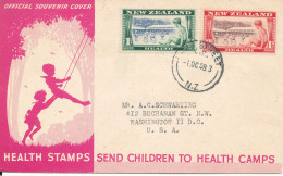 New Zealand FDC Health Stamps Complete Set Of 2 With Cachet Sent To USA - FDC