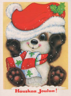 Happy New Year Christmas BEAR Animals Vintage Postcard CPSM #PBS276.GB - New Year