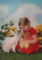 EASTER CHILDREN RABBIT Vintage Postcard CPSM #PBO344.GB - Easter