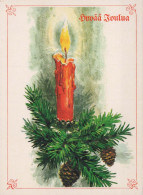 Happy New Year Christmas CANDLE Vintage Postcard CPSM #PBN967.GB - New Year