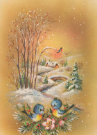 Happy New Year Christmas BIRD Vintage Postcard CPSM #PBM593.GB - New Year