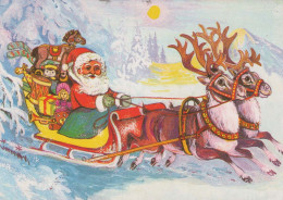 SANTA CLAUS Happy New Year Christmas Vintage Postcard CPSM #PBL553.GB - Santa Claus