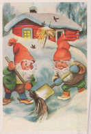 Happy New Year Christmas GNOME Vintage Postcard CPSM #PBL623.GB - Nieuwjaar