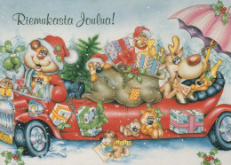 SANTA CLAUS Happy New Year Christmas Vintage Postcard CPSM #PBB107.GB - Santa Claus