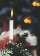 Happy New Year Christmas CANDLE Vintage Postcard CPSM #PBA103.GB - Año Nuevo