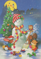 Happy New Year Christmas SNOWMAN Vintage Postcard CPSM #PAZ785.GB - New Year