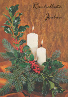 Happy New Year Christmas CANDLE Vintage Postcard CPSM #PAZ346.GB - Año Nuevo