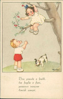 MARIA PIA FRANZONI TOMBA SIGNED 1940s POSTCARD - CHILDREN & DOG / BAMBINI & CANE (5723/2) - Other & Unclassified