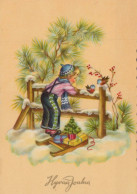 Happy New Year Christmas CHILDREN Vintage Postcard CPSM #PAW796.GB - Nieuwjaar