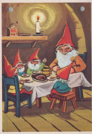 Happy New Year Christmas GNOME Vintage Postcard CPSM #PAW540.GB - Nieuwjaar