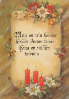 Happy New Year Christmas CANDLE Vintage Postcard CPSM #PAV320.GB - Nieuwjaar