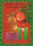 Happy New Year Christmas TEDDY BEAR Vintage Postcard CPSM #PAU664.GB - Nieuwjaar