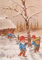 Happy New Year Christmas GNOME Vintage Postcard CPSM #PAU255.GB - New Year