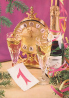 Happy New Year Christmas TABLE CLOCK Vintage Postcard CPSM #PAT749.GB - New Year