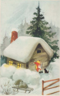 Buon Anno Natale BAMBINO Vintage Cartolina CPSMPF #PKD908.IT - New Year