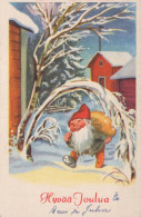 Buon Anno Natale GNOME Vintage Cartolina CPSMPF #PKD473.IT - New Year