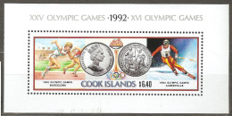 Cook Islands: Mint Block, Olympic Games, 1991, Mi#Bl-202, MNH - Cook Islands