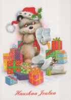 Buon Anno Natale NASCERE Animale Vintage Cartolina CPSM #PBS280.IT - Nieuwjaar