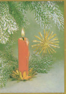 Buon Anno Natale CANDELA Vintage Cartolina CPSM #PBN789.IT - Nieuwjaar