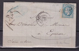 D 808 / NAPOLEON N° 29 SUR LETTRE - 1863-1870 Napoléon III. Laure