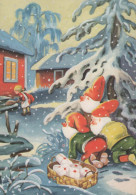 Buon Anno Natale GNOME Vintage Cartolina CPSM #PBB509.IT - Año Nuevo