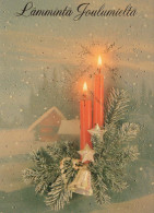 Buon Anno Natale CANDELA Vintage Cartolina CPSM #PAZ532.IT - Neujahr