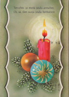 Buon Anno Natale CANDELA Vintage Cartolina CPSM #PAV324.IT - Neujahr