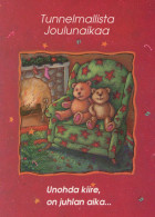 Buon Anno Natale ORSACCHIOTTO Vintage Cartolina CPSM #PAU869.IT - New Year
