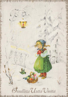 Buon Anno Natale BAMBINO Vintage Cartolina CPSM #PAU061.IT - New Year