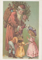BABBO NATALE BAMBINO Natale Vintage Cartolina CPSM #PAK377.IT - Kerstman