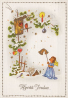 ANGELO Buon Anno Natale Vintage Cartolina CPSM #PAH572.IT - Angeli