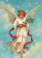 ANGELO Buon Anno Natale Vintage Cartolina CPSM #PAH381.IT - Angeli