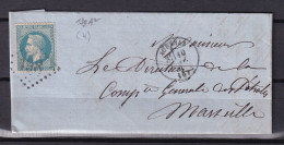 D 808 / NAPOLEON N° 29 SUR LETTRE - 1863-1870 Napoléon III. Laure