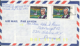 Canada Air Mail Cover Sent To Denmark 1989 - Brieven En Documenten