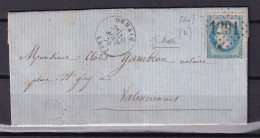 D 808 / NAPOLEON N° 29 SUR LETTRE - 1863-1870 Napoleon III With Laurels