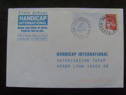 18967- PAP Réponse Luquet La Poste Handicap International, Validité 01/02/2002, OBL, TBE - PAP : Antwoord /Luquet