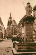 72892240 Alt St Wendel Wendelinusbrunnen Dom Pferde An Der Traenke Alt St Wendel - Sonstige & Ohne Zuordnung